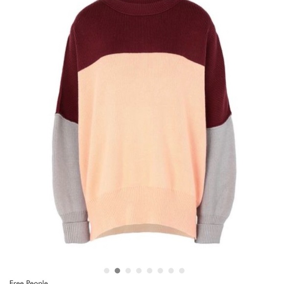 Free People Easy Street Tunic - Burgundy, Peach, Gray - Picture 2 of 6